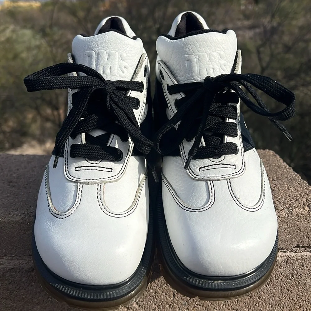 🏴󠁧󠁢󠁥󠁮󠁧󠁿 RARE Vintage Dr. Martens MIE White & Black Chunky Oxfords UK 7